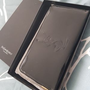 Brand New YSL Large Patent Black Wallet